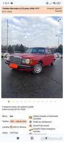 Predám Mercedes w123 piano 200d 1977 - 13