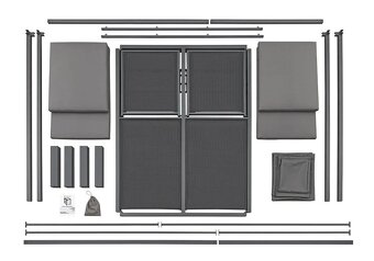 Záhradná polohovacia posteľ Kreta šedá nosnosť 330 kg - 13