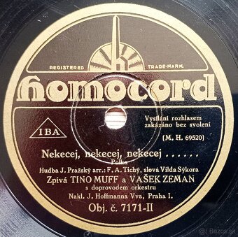 5 šelakových gramodesek z let 1930 – 1932, Československo 1 - 13