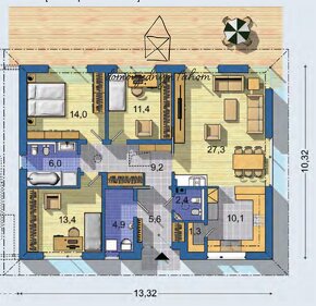 PREDAJ, novostavba, 4-izbový rodinný dom, 105,63 m2, pozemok - 13