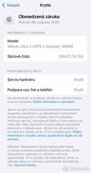 Apple Watch ULTRA 2 49mm GPS LTE Cellular - záruka - 13