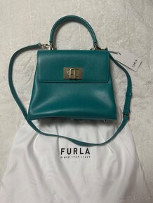 Zelená kožená menšia kabelka zn. FURLA originál - 13