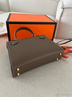 Hermes kelly mini hnedá - khaki - 13