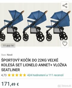 Kočík športový LIONELO ANNET  + VLOŽKA SEATLINER - 13