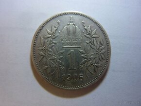 R-U Veľmi vzácna 1 koruna 1906 bz vo veľmi peknom stave - 13