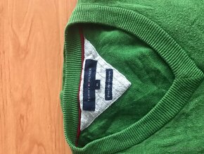 TOMMY HILFIGER Kasmirovy/limetkovy pánsky sveter XL - 13