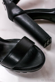 Čierne vysoké topánsky sandále sandálky na platforme - 13