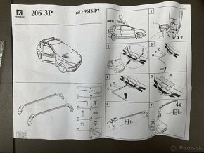 Nosič strešný Peugeot 206, P 206+  5- dv. a  P 206 3-dv. - 13