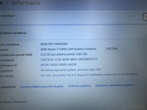 Notebook 14"Lenovo.AMD Ryzen 3 5300U 4x2,60GHz.12 ram.256SSD - 13