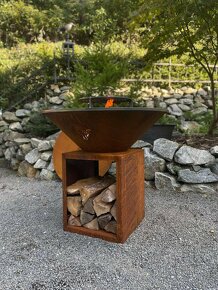 Ohniskovy gril 100cm corten - 13