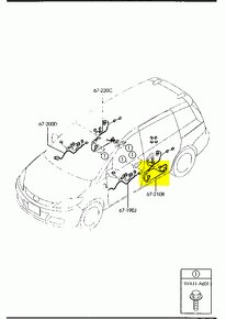 Mazda 5 (CR19, 2005-2010) Modul s konektormi ĽZ dverí - 13