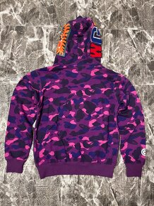 Bape Shark Hoodie Mikina Fialová - 13