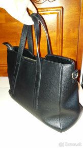 čierna minimalistická kožená kabelka wittchen - nová - 14