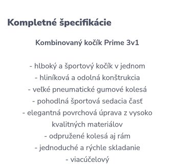 Kočík kombinovaný Kinderkraft Prime 3v1 - Deep Navy - 14