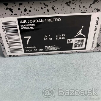 Nike Air Jordan 4 bielo-čierne - 14