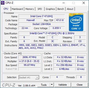 Predám 17,3" hráčsky notebook MSI GE70, MS-1759. - 14