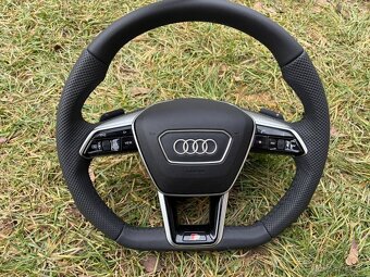 AUDI sportovy S volant kozeny zrezany perforovany - 14