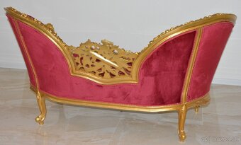 Zámecké řezbované sofa - čalouněné - 14