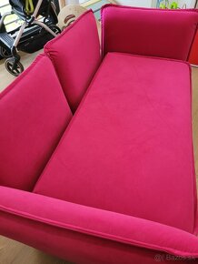 Robustný ružový detský gauč, rozkladacia pohovka - 14