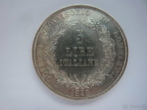 Vzácnejšia strieborná 5 Lire 1848 M - revolučná - 14