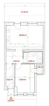 2-izb.byt 48m2 v RD so zahrádkou a dvomi parkovacími miestam - 14