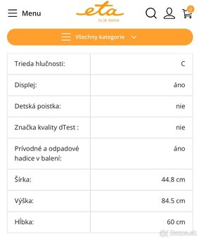 Umývačka riadu ETA 274890000D biela - 14