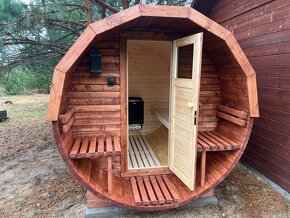 Hotová poskladaná sauna aj s pecou - sudova sauna - 14