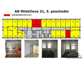 Kancelárske priestory 20m² + 20m²; resp 60m², 40m² na Mileti - 14