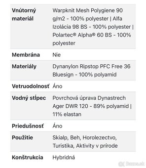 DYNAFIT MEZZALAMA PTC ALPHA JKT M - 14