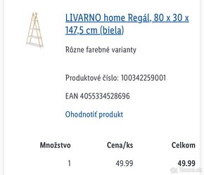 LIVARNO home Regál, 80 x 30 x 147,5 cm - 14