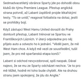 VLADIMÍR LABANT (WEST HAM UNITED FC) - originální hraný dres - 14