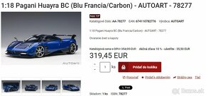 Predám Voiture  Pagani Huayra BC 1:18 - 14