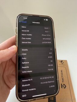 iPhone 15 Pro 128gb Natural Titan - TOP stav - 14