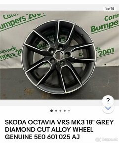 Škoda Octavia 3 RS originalne kolesa 18’ grey diamond - 14