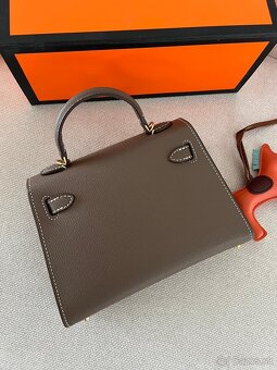 Hermes kelly mini hnedá - khaki - 14