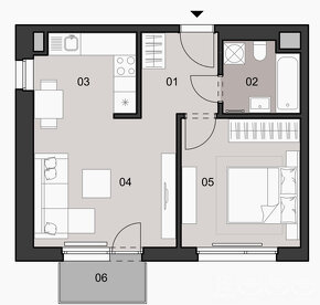 BOSEN | 2 izb.byt s balkónom, kobkou, parkingom, v projekte  - 14