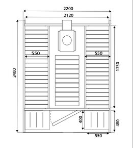 Sudova sauna QUADRO 240 cm DIY - 14