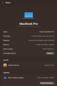 Macbook Pro 13 2019 16GB RAM - 14