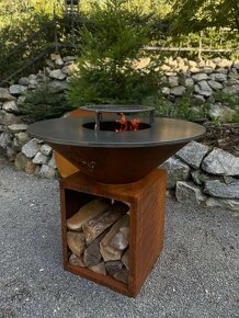 Ohniskovy gril 100cm corten - 14