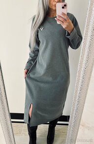 Dámske OVERSIZE maxi šaty Grey - 14