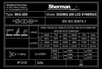 Zváraccí set DIGIMIG 205 LCD SYNERGIC - 14