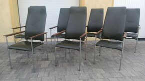 Retro stoličky s chrómovou konštrukciou, 7 ks, 70.roky - 14
