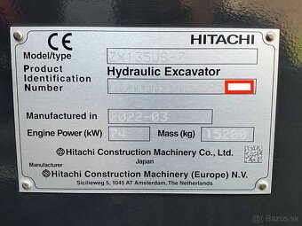 Bager, Hitachi ZX 135 US-7 , 7mtH, 74kw - 15