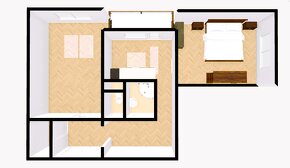 Veľký 2-izb. byt "U", 64 m2, Rudohorská ulica BB - 15