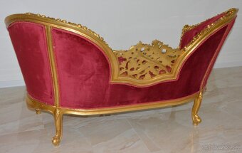 Zámecké řezbované sofa - čalouněné - 15