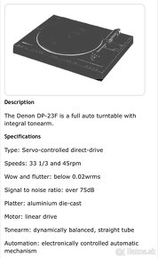 Denon DP 23 F,gramafon Quartz automat DirectDrive - 15