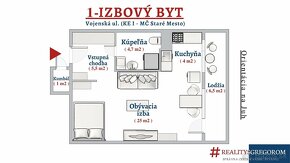 1-izb „pražský“ byt s lodžiou na Kuzmányho sídl. - Vojenská - 15