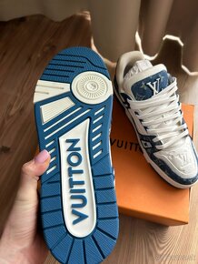 Louis Vuitton LV Trainer Monogram Denim White Blue - 15