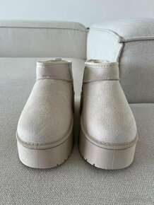 Ugg platform mini dámske čižmy béžové krémové - 15