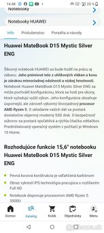 Huawei MateBook D15, v novom stave, 65W nabíjačka. - 15